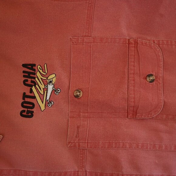 Vintage Bimini Bay Got-Cha Lure Men's Large Embroidered Button-Down Shirt 89870 - Picture 14 of 14